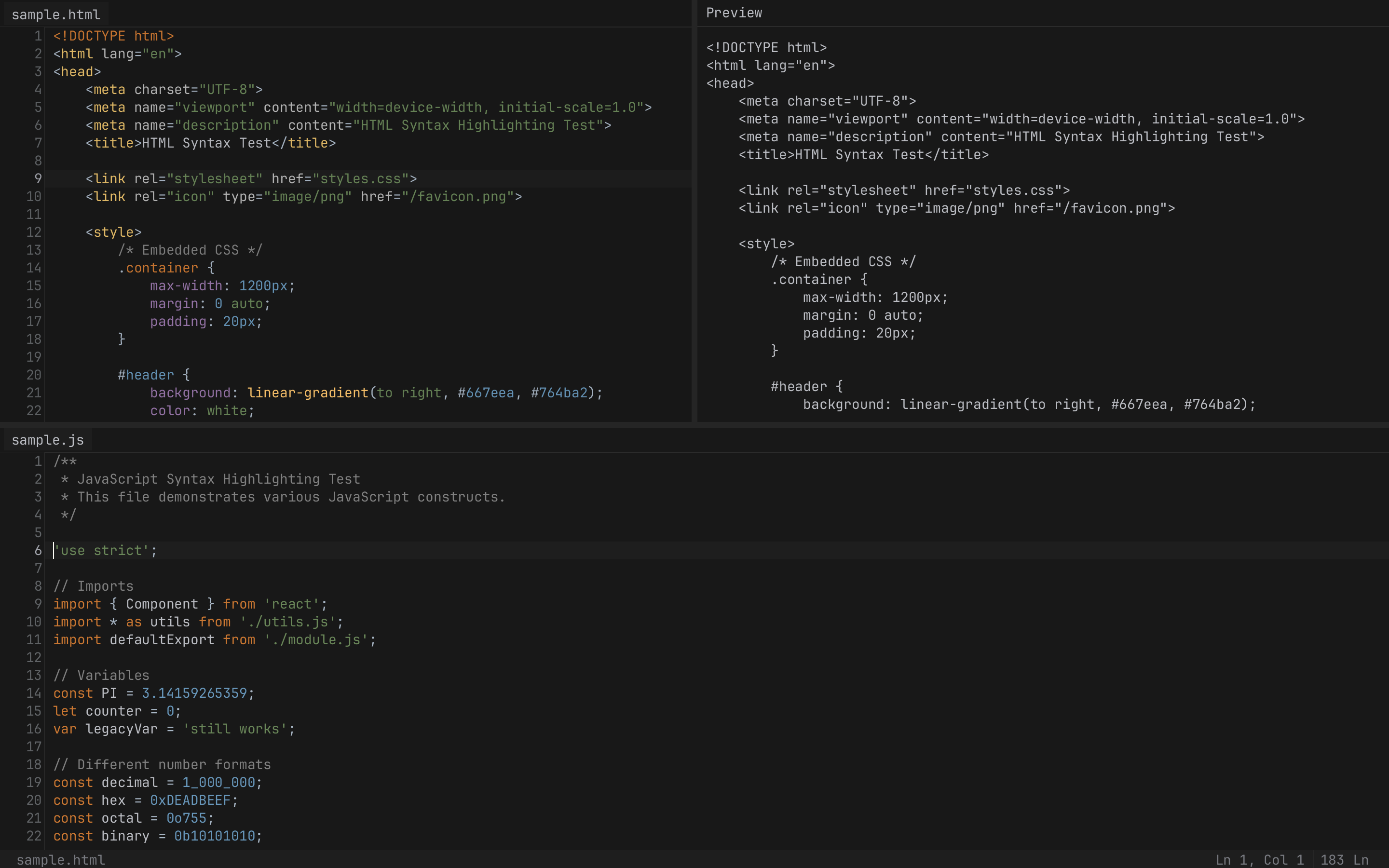 HTML Preview + JavaScript