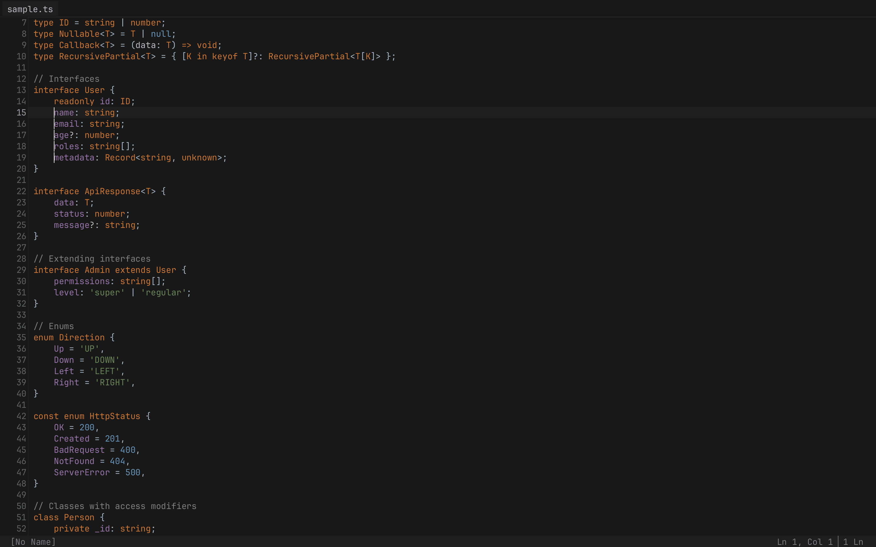 Five Cursors — TypeScript