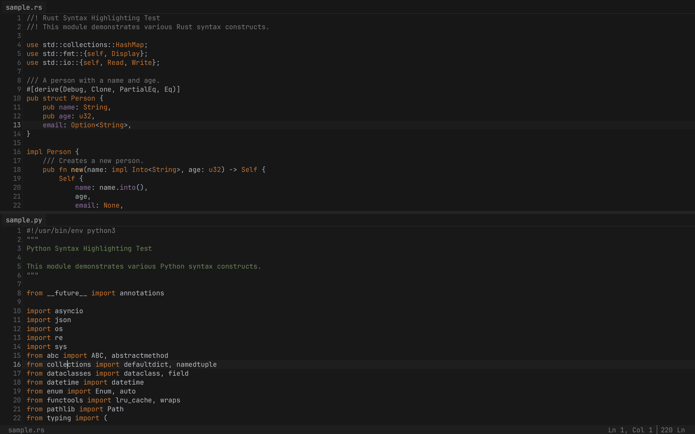 Vertical Split — Rust + Python